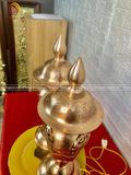 Đèn dầu đồng đỏ đúc cao 50cm - Đồ thờ bằng đồng đẹp