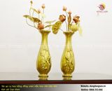 Lọ hoa bằng đồng cát tút hoa văn cây nho cao 61cm