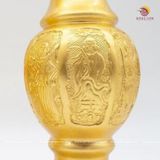 Đôi lọ hoa thờ mạ vàng 24k cao 30cm hoa văn độc đáo