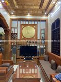Tranh trống đồng đúc bằng đồng vàng dát vàng 24k KT 1m07x1m07