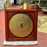 Tranh trống đồng đồng vàng dát vàng KT 90x90cm