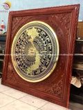 Tranh trống đồng đồng vàng mặt trống ăn mòn KT 1m2x1m2