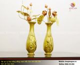 Lọ hoa bằng đồng cát tút hoa văn cây nho cao 61cm