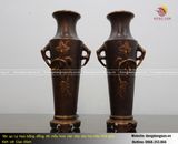 Lọ hoa bằng đồng đỏ mẫu nho sóc giả cổ cao 61cm