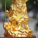 Tượng Quan Vũ toạ trấn bằng đồng thau dát vàng 24K cao 48cm nặng 8kg - Tượng đồng trang trí