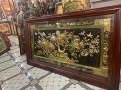 Tranh phát tài thịnh vượng đồng vàng dát vàng bạc 1m55x88cm