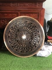Tranh mặt trống đồng đỏ đúc ĐK 80cm