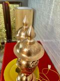 Đèn dầu đồng đỏ đúc cao 50cm - Đồ thờ bằng đồng đẹp