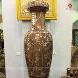 Lộc bình bằng đồng khảm ngũ sắc cao 1m6