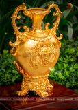 Lọ hoa bằng đồng đỏ dát vàng 24k cao 41cm