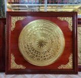 Tranh trống đồng mặt trống đồng vàng dát vàng KT 1m27x1m27