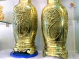 Đôi lục bình tứ quý bằng đồng cát tút cao 60cm