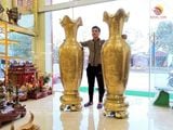Đôi lộc bình bằng đồng cát tút cao 1m76