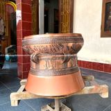 Quả trống ngọc lũ đúc đồng đỏ đường kính 50cm đôn hoa sen - Trống đồng Ngọc Lũ đúc nổi