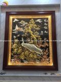 Tranh vinh hoa phú quý 1m55x88cm đồng vàng dát vàng bạc