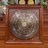 Tranh trống đồng mặt trống ngũ sắc khung hương KT 90x90cm