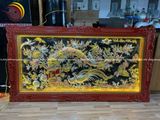 Tranh vinh hoa phú quý đồng đỏ dát vàng bạc kích thước 1m7x90cm