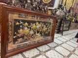 Tranh phát tài thịnh vượng 1m55x88cm đồng vàng dát vàng bạc
