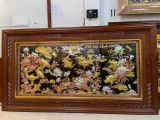 Tranh cửu ngư quần hội đồng vàng dát vàng bạc KT 2m31x1m27