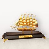 Mô thuyền buồm bằng đồng mạ vàng 24K KT 31cm (Mẫu 11) - Quà tặng