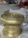 Quả trống đúc đồng đỏ đường kính 50cm màu vàng	 - Trống đồng Ngọc Lũ đúc nổi