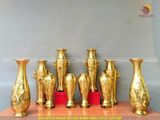 Đôi lọ hoa cành nho mẫu cổ bằng đồng cát tút cao 61cm