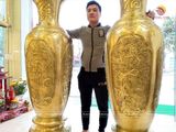 Đôi lộc bình bằng đồng cát tút cao 1m76