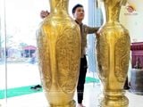Đôi lộc bình bằng đồng cát tút cao 1m76