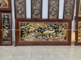 Tranh vinh hoa phú quý đồng vàng dát điểm vàng bạc kích thước 1m79x89cm