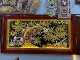 Tranh vinh hoa phú quý đồng đỏ dát vàng bạc kích thước 1m7x90cm