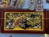 Tranh vinh hoa phú quý đồng đỏ dát vàng bạc kích thước 1m7x90cm