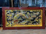 Tranh vinh hoa phú quý đồng đỏ dát vàng bạc kích thước 1m7x90cm