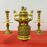 Tam sự bằng đồng vàng màu vàng bóng 60cm