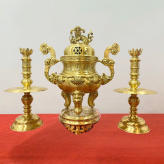Tam sự bằng đồng vàng màu vàng đồng 65cm
