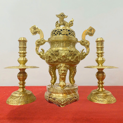 Tam sự bằng đồng vàng màu vàng đồng 70cm