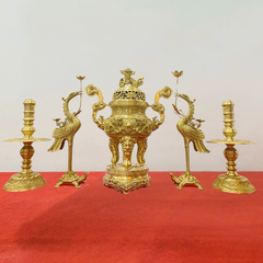 Ngũ sự bằng đồng vàng màu vàng đồng 70cm