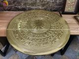 Tranh trống đồng mặt trống đồng vàng gò dát vàng KT 1m15x1m15