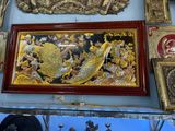 Tranh ngọc đường phú quý đồng vàng dát vàng bạc 2m3x1m2 khung xoắn