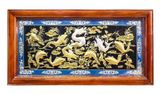 Tranh cá vượt vũ môn đồng vàng dát vàng bạc KT 1m55x80cm