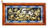 Tranh cá vượt vũ môn đồng vàng dát vàng bạc KT 1m55x80cm
