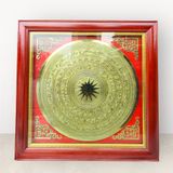Tranh trống bằng đồng vàng gò đồng màu vàng mộc KT 120x120cm