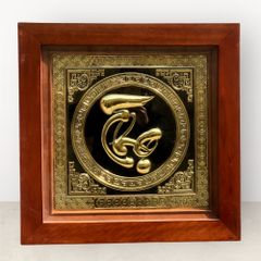 Tranh chữ Thọ bằng đồng vàng KT45x45cm  - tranh quà tặng Đồng Đông Sơn