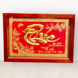 Tranh Chữ Phúc mạ vàng 24k KT38x54cm - tranh quà tặng Đồng Đông Sơn