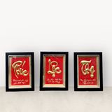 Tranh chữ Phúc Lộc Thọ bằng đồng vàng KT28x38cm - tranh quà tặng Đồng Đông Sơn