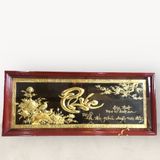 Tranh Chữ Phúc bằng đồng vàng KT50x120cm - tranh quà tặng Đồng Đông Sơn