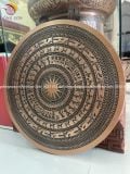 Tranh trống đồng mặt trống đồng đỏ đúc chìm KT 90x90cm