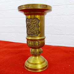 Combo 2 Ống đựng hương - ống cắm hương thờ bằng đồng vàng