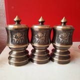 Bộ 3 đài thờ bằng đồng màu hun nâu