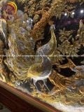Tranh ngọc đường phú quý đồng vàng dát vàng bạc KT 1m7x90cm khung xoắn