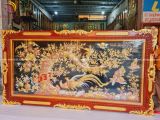 Tranh vinh hoa phú quý đồng đỏ dát vàng bạc 2m3x1m2 khung đục dát khung